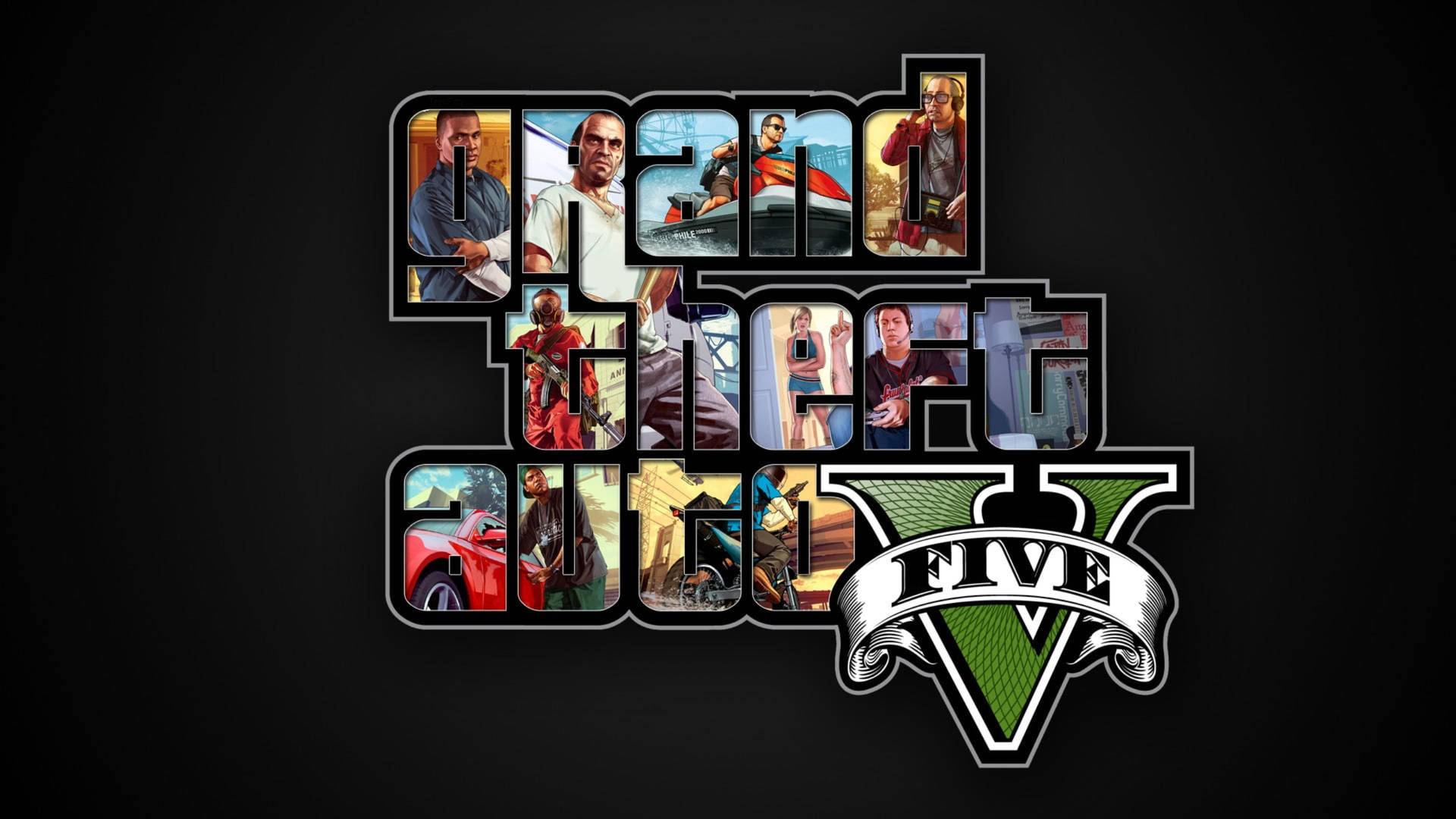 Digitale Grand Theft Auto Fem Logo Tapet Wallpaper