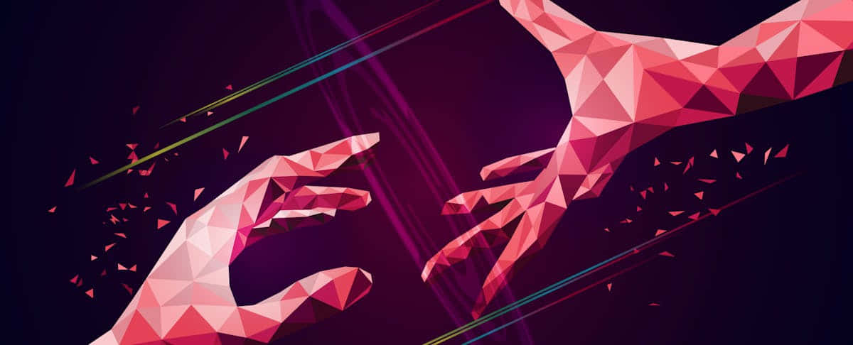 Digital Handshake Abstract Art Wallpaper
