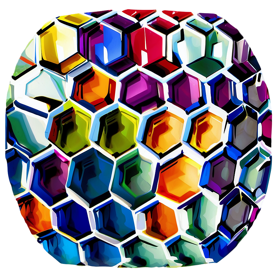 Digital Hexagon Pattern Png 06202024 PNG