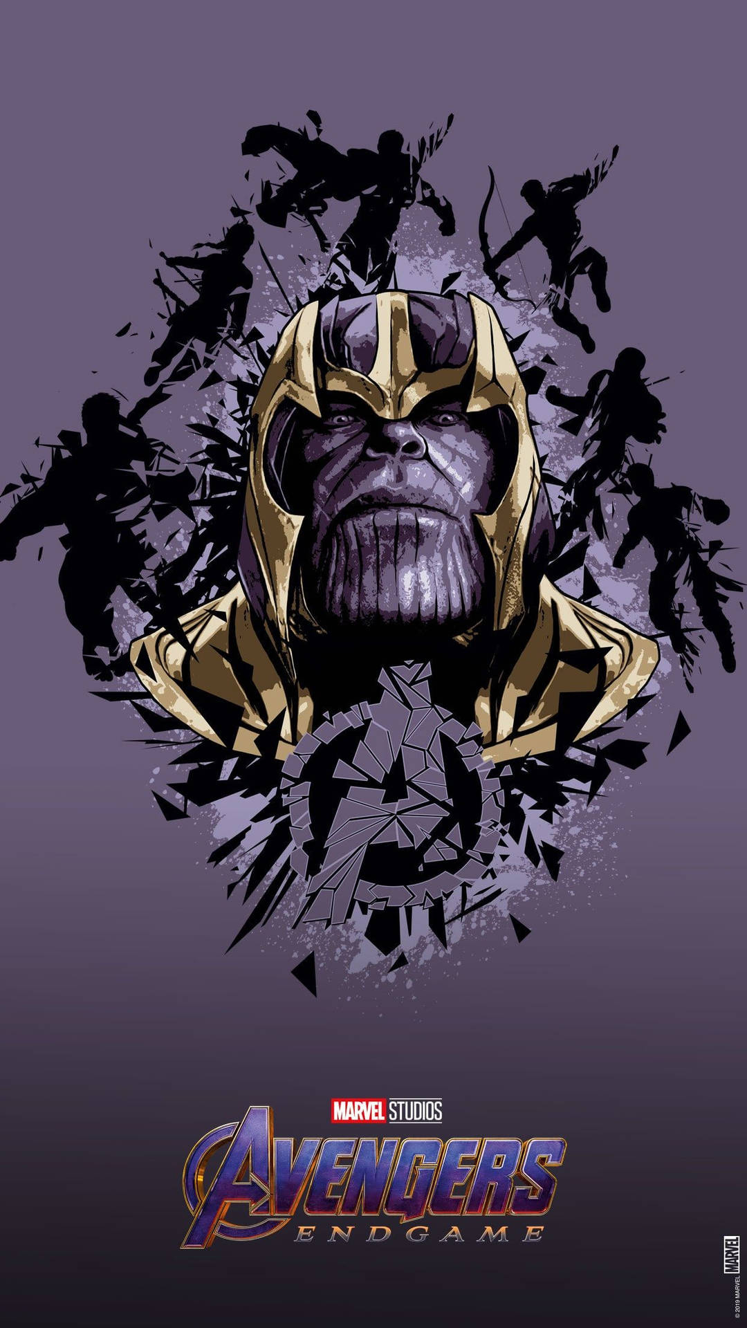 Digital Illustration Of Thanos Marvel Phone Wallpaper