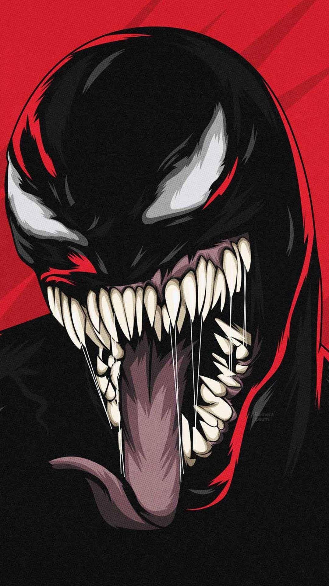Digital Illustration Venom Iphone Wallpaper