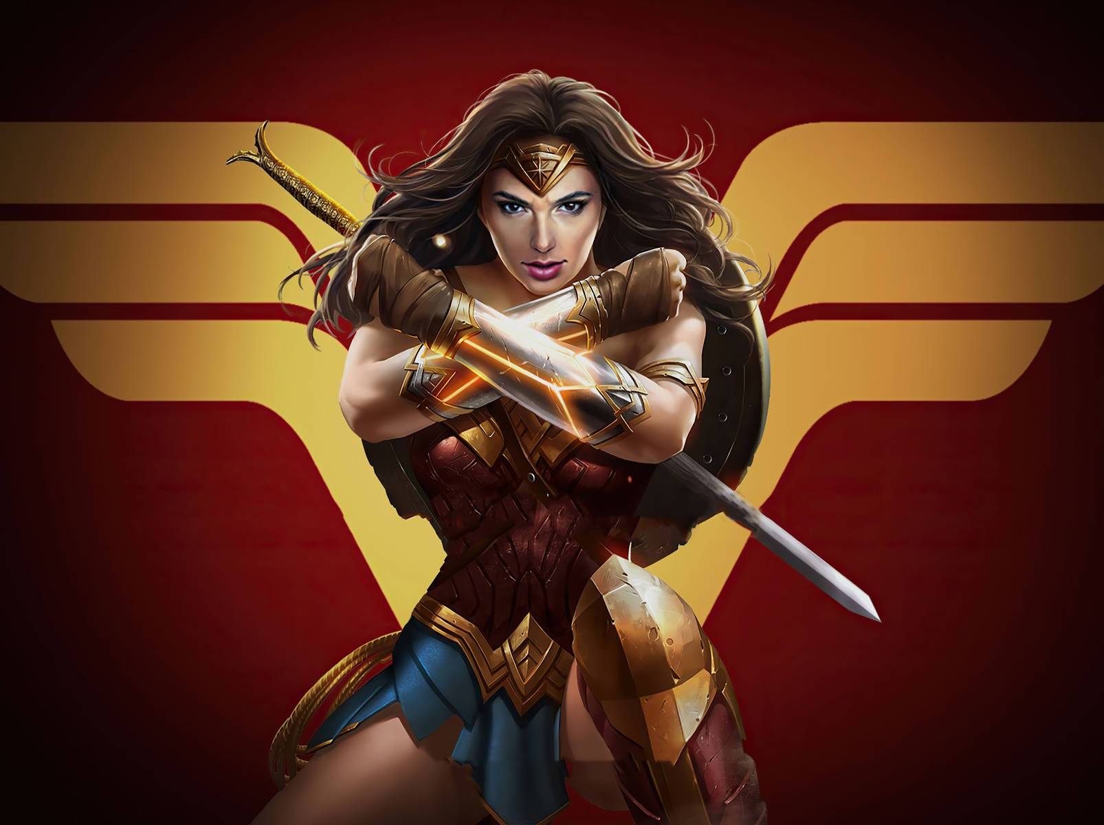 Digital Illustration Wonder Woman Background