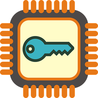 Digital Key Icon Security Concept PNG