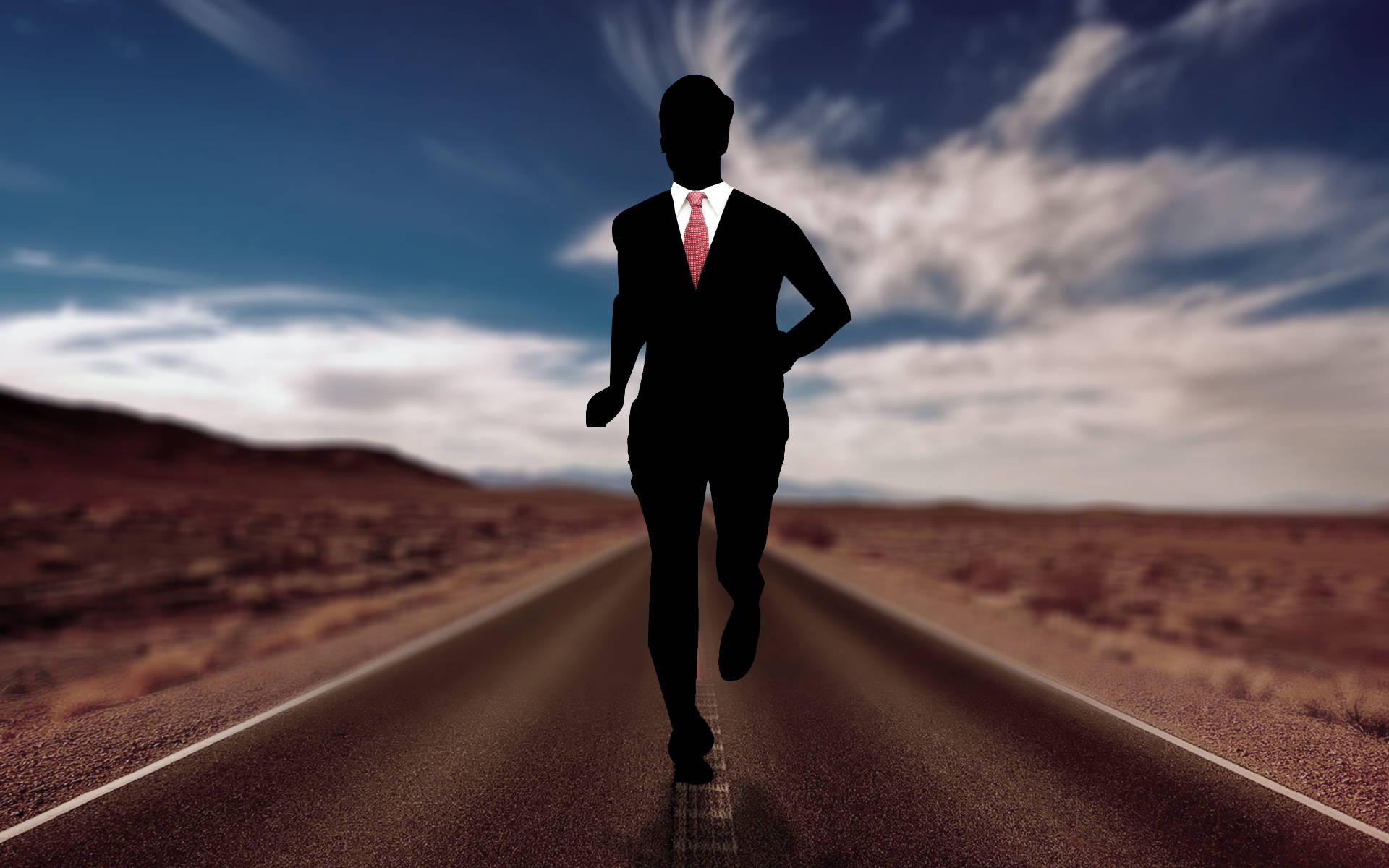 Digital Man Running In Road Wallpaper