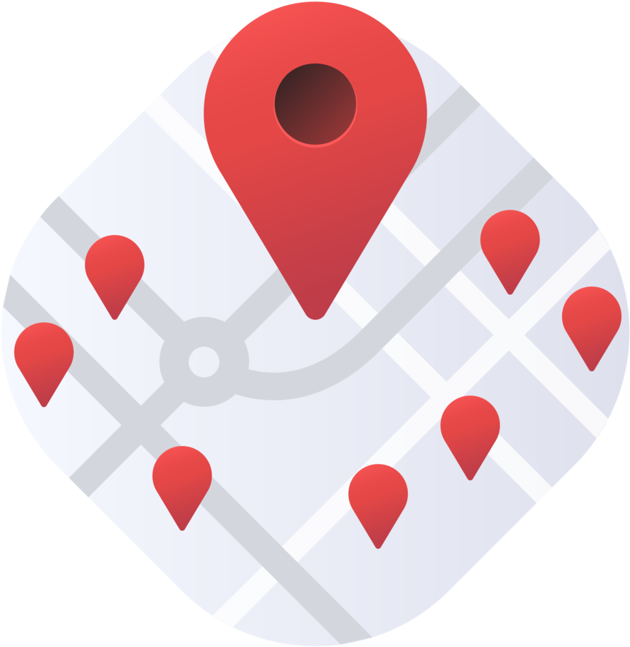 Digital Map Location Pins Graphic PNG
