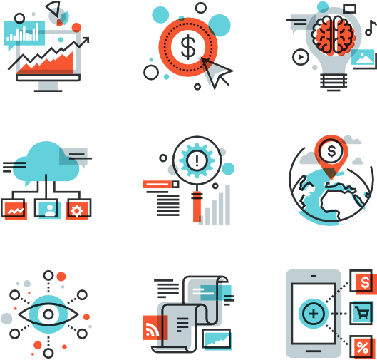 Digital Marketing Concepts Icons PNG