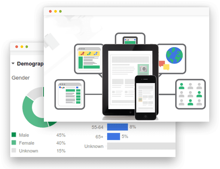 Digital Marketing Dashboard Devicesand Demographics PNG