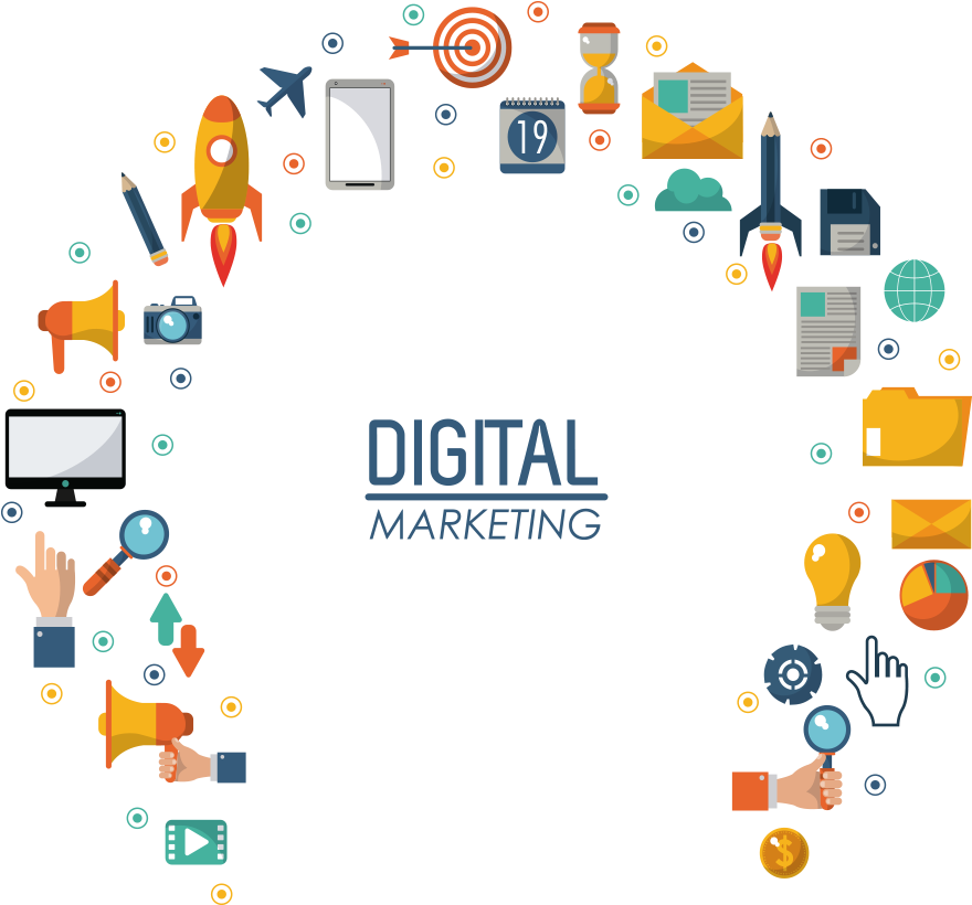 Digital Marketing Elements Graphic PNG