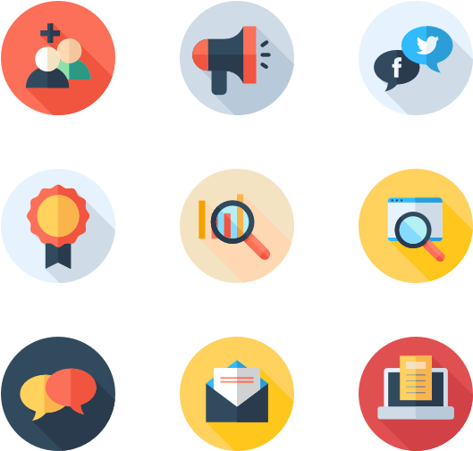 Digital Marketing Icons Set PNG