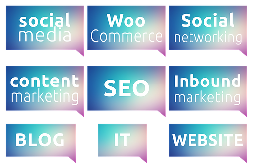 Digital Marketing Keywords Collage PNG