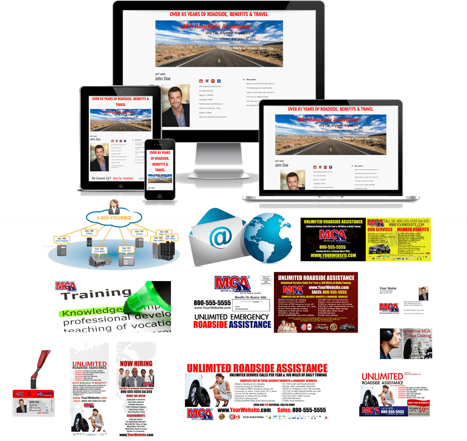 Digital Marketing Materials Collage PNG