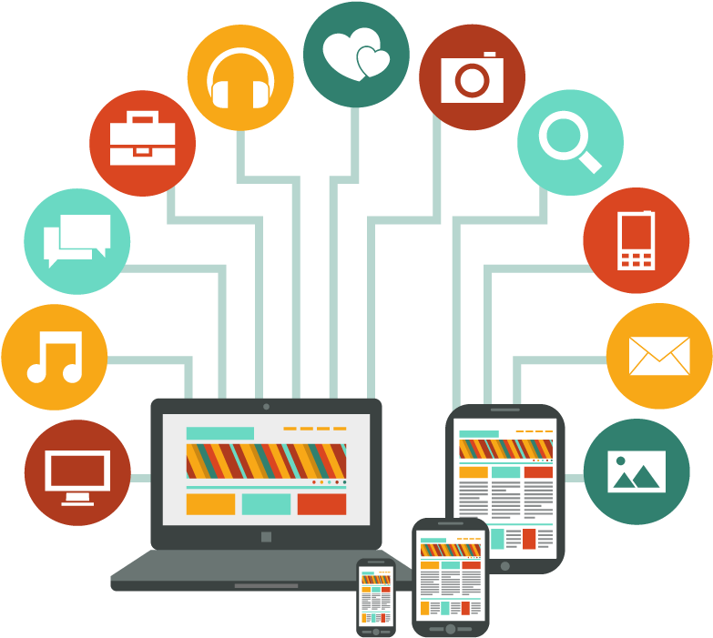 Digital Media Connectivity Graphic PNG