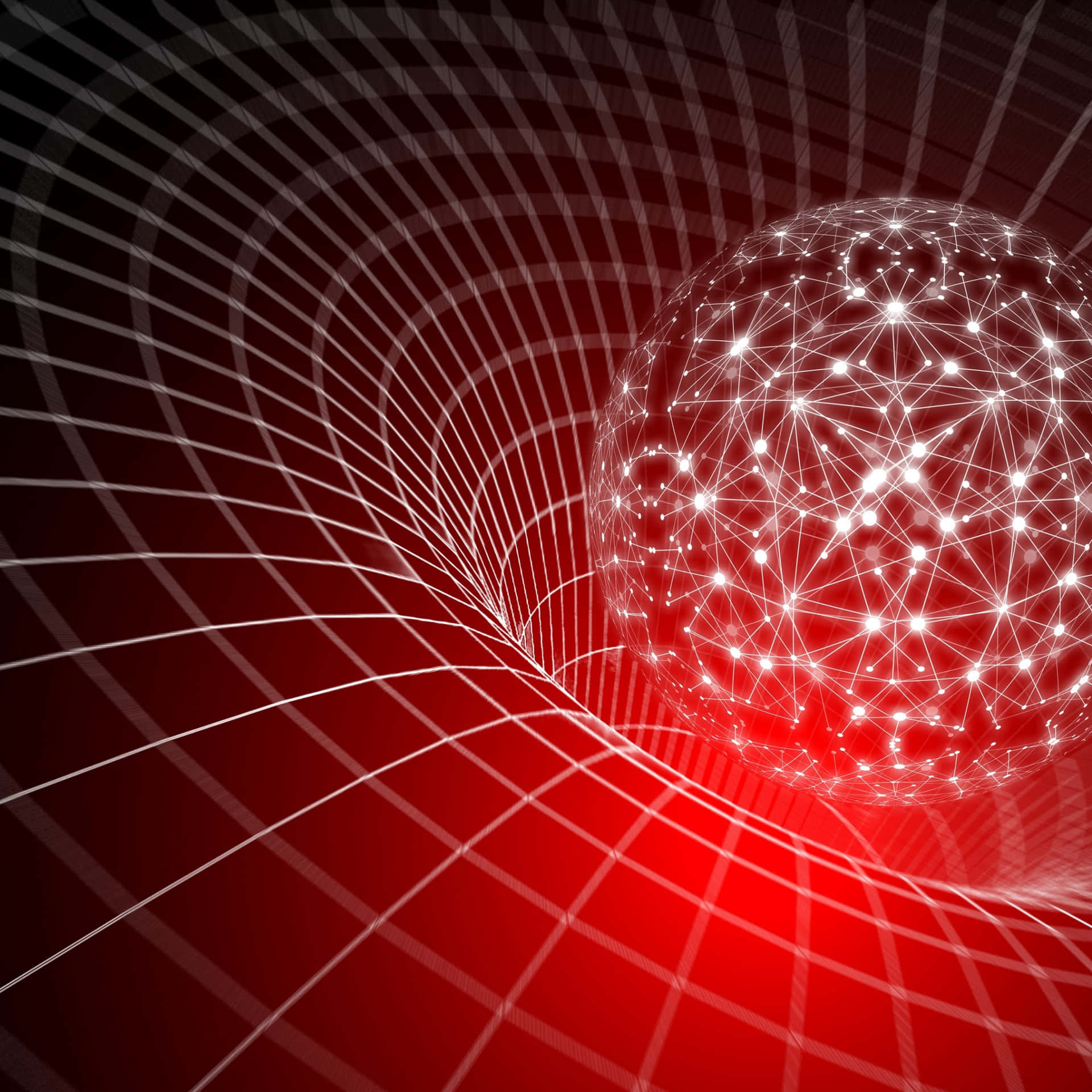 Digital Network Grid Sphere Wallpaper
