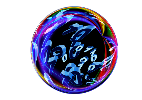 Digital Numbers Sphere Abstract PNG