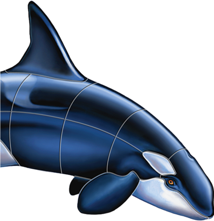 Digital Orca Sculpture Artwork PNG