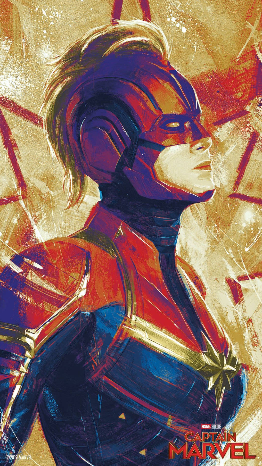 Digital Painting Captain Marvel Iphone Wallpaper