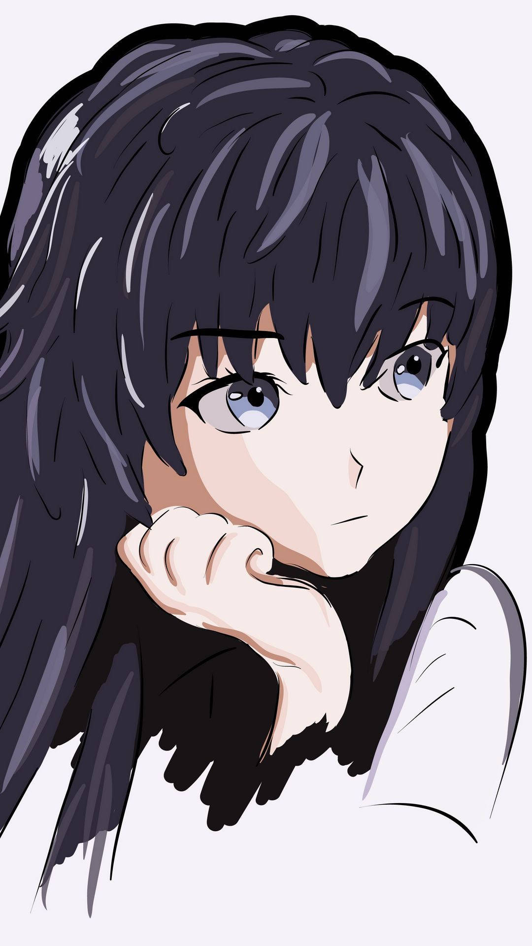 Digital Painting Sad Anime Girl Wallpaper