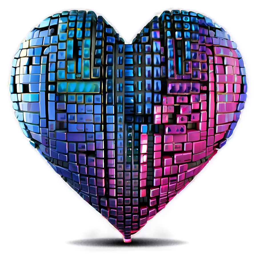 Digital Pixel Heart Png Dhy30 PNG