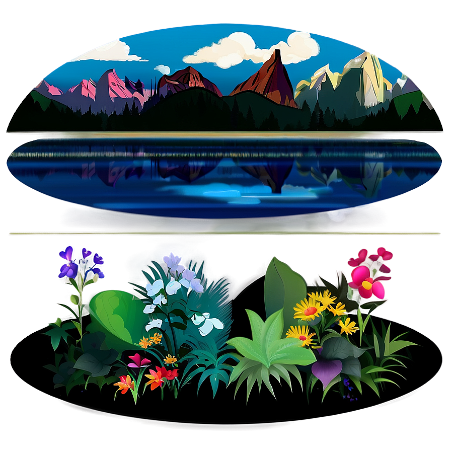 Digital Pop Landscape Scene Png Xgf99 PNG