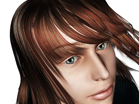 Digital Portraitof Blue Eyed Person PNG