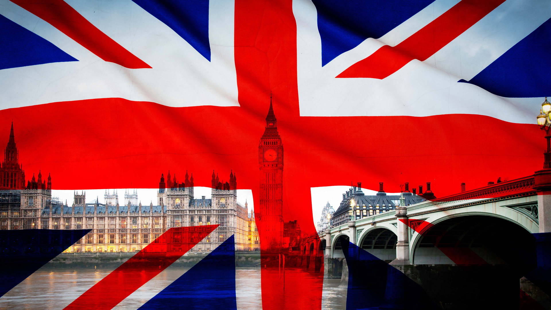 Digital Poster Of United Kingdom Flag Background