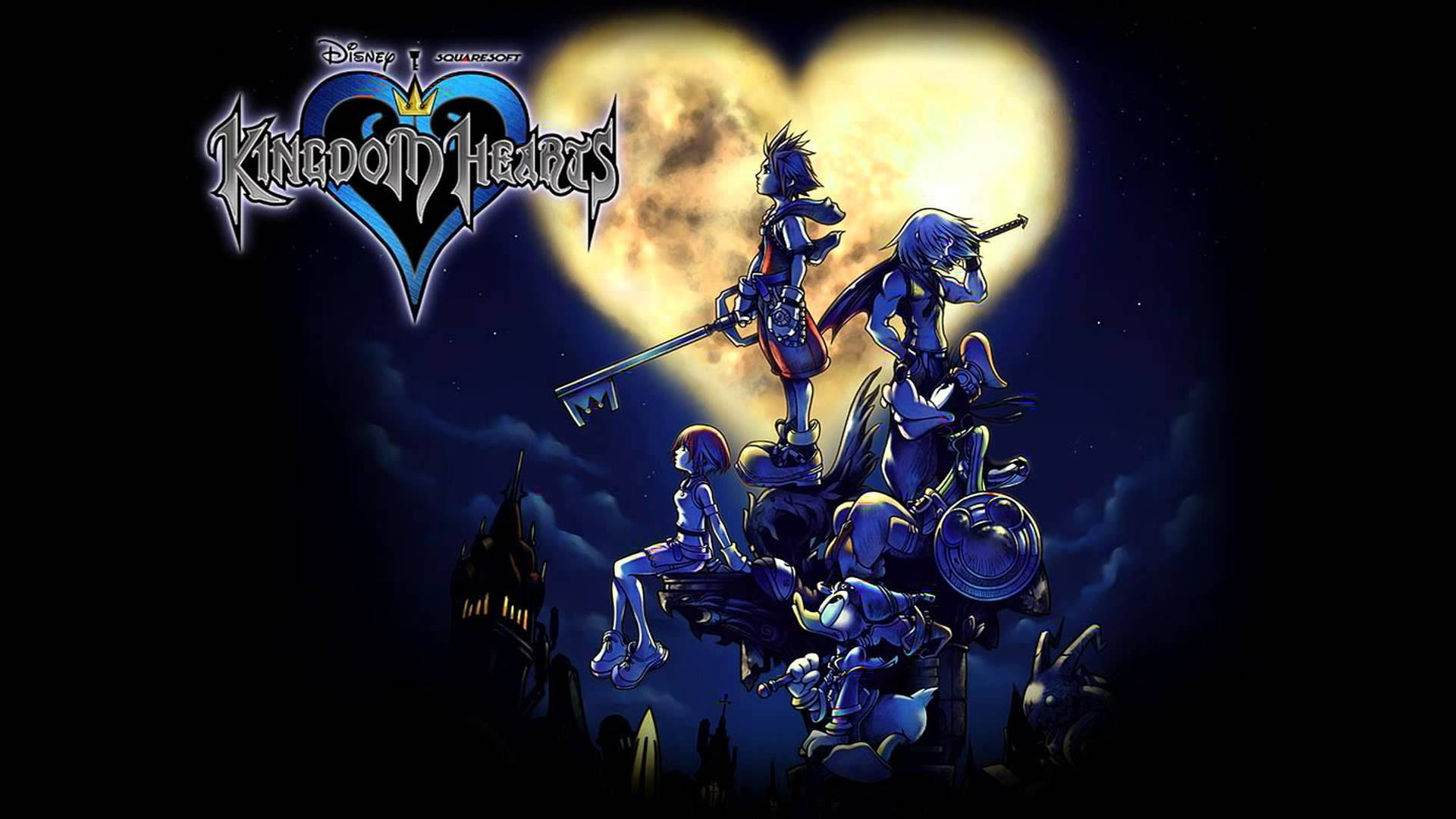 Digitalaffisch Med Kingdom Hearts-logotyp. Wallpaper