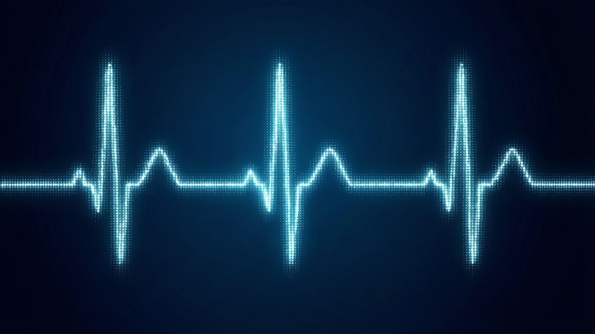 Dot matrix EKG op donkerblauw