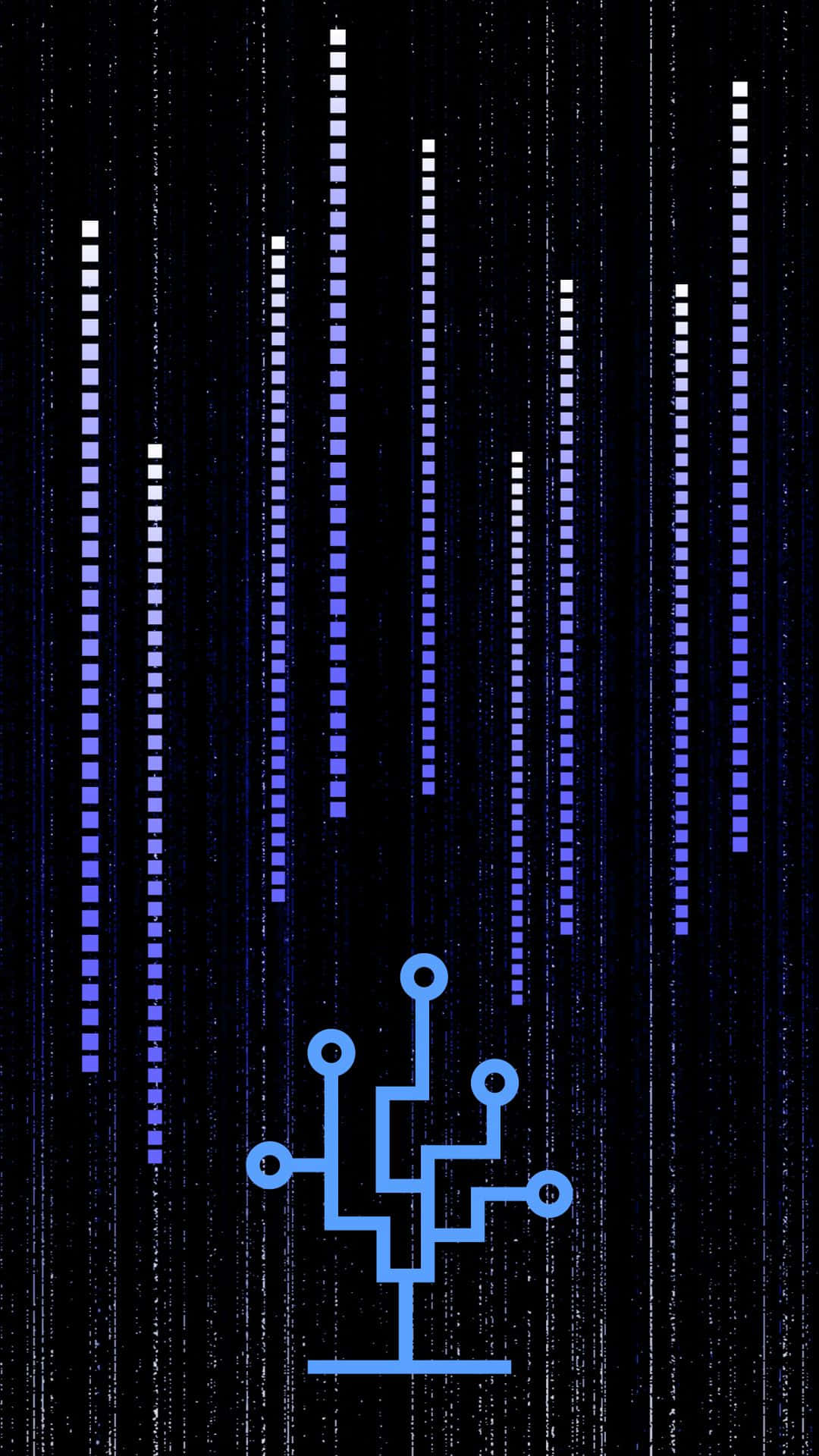 Digital Rain Circuit Tree Artwork Wallpaper