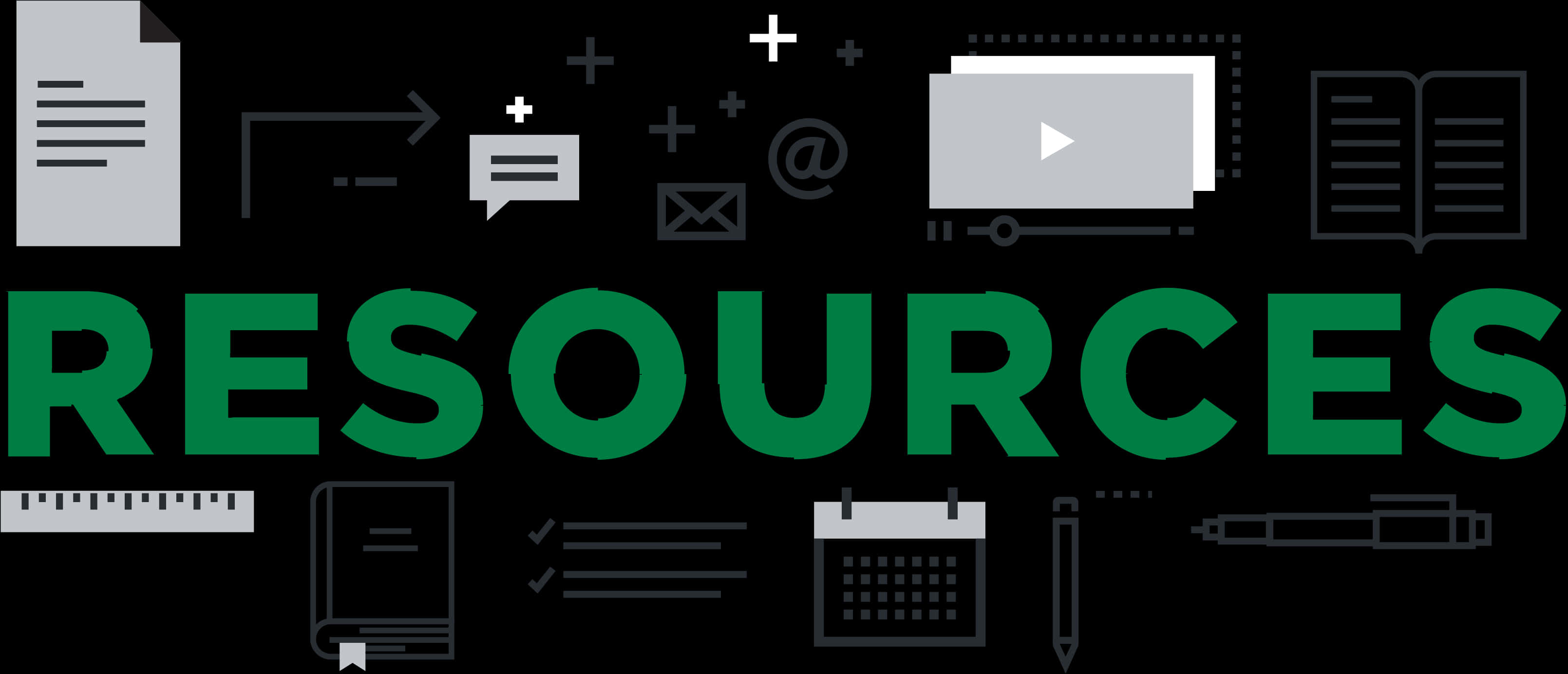 Digital Resources Concept Banner PNG