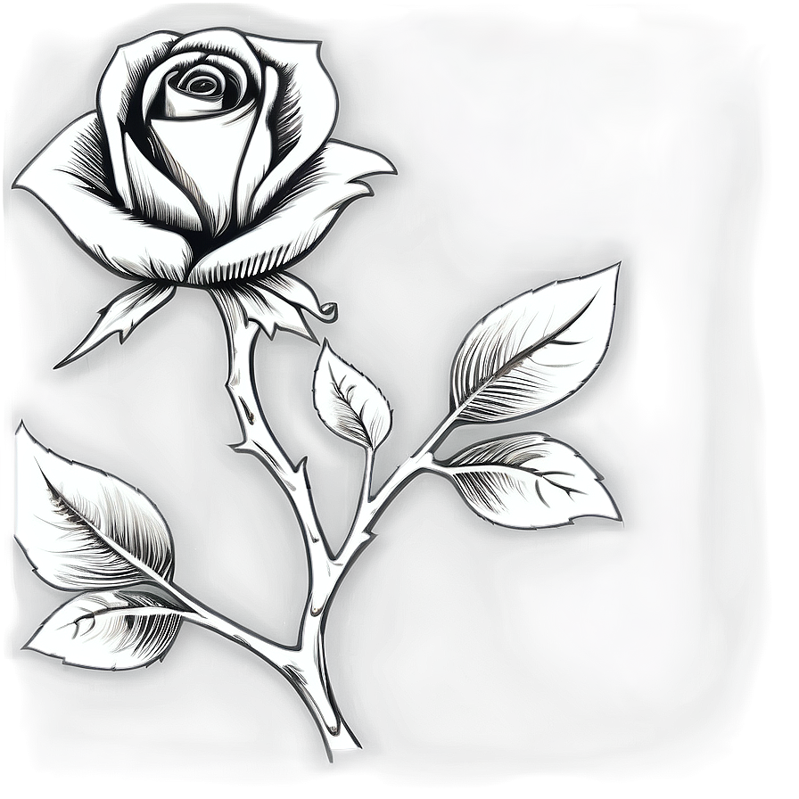 Digital Rose Black And White Png Vqk97 PNG