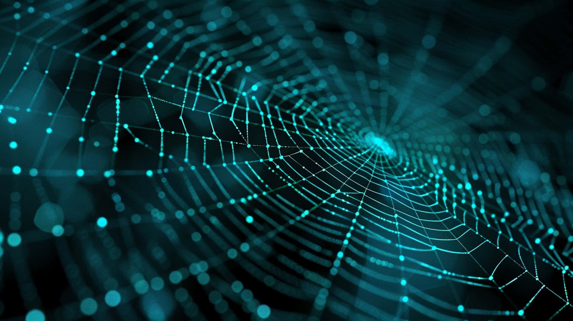 Digital Spider Web Network Background Wallpaper