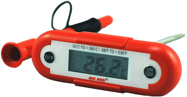 Digital Thermometer Red Display PNG