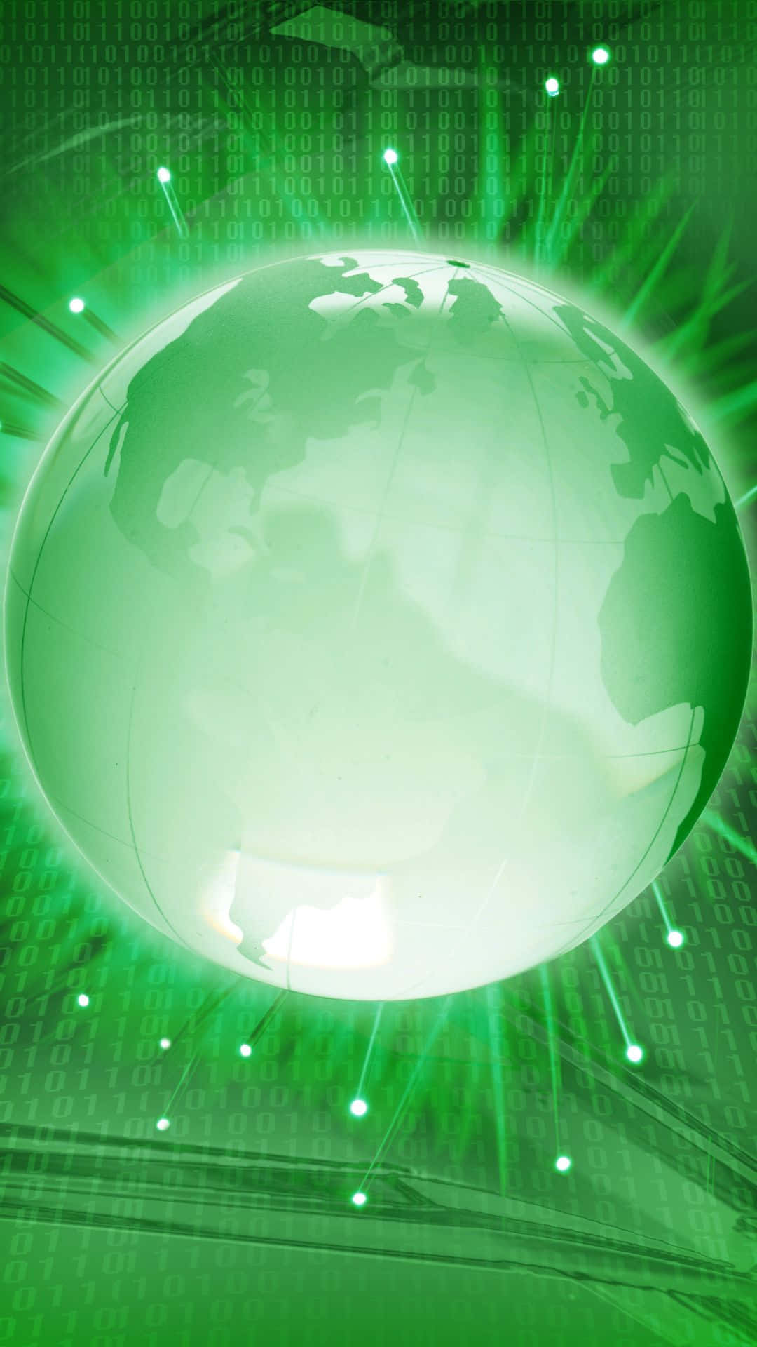Digital World Connectivity Green Wallpaper