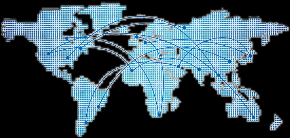 Digital World Connectivity Map PNG