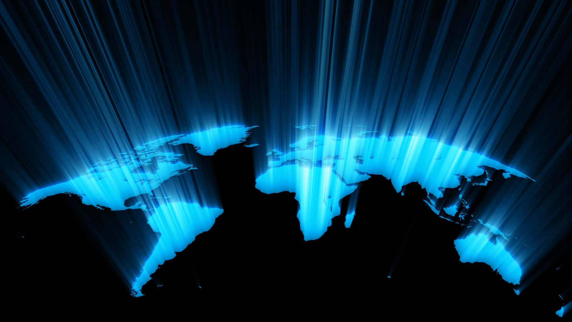 Digital World Map Glow Wallpaper