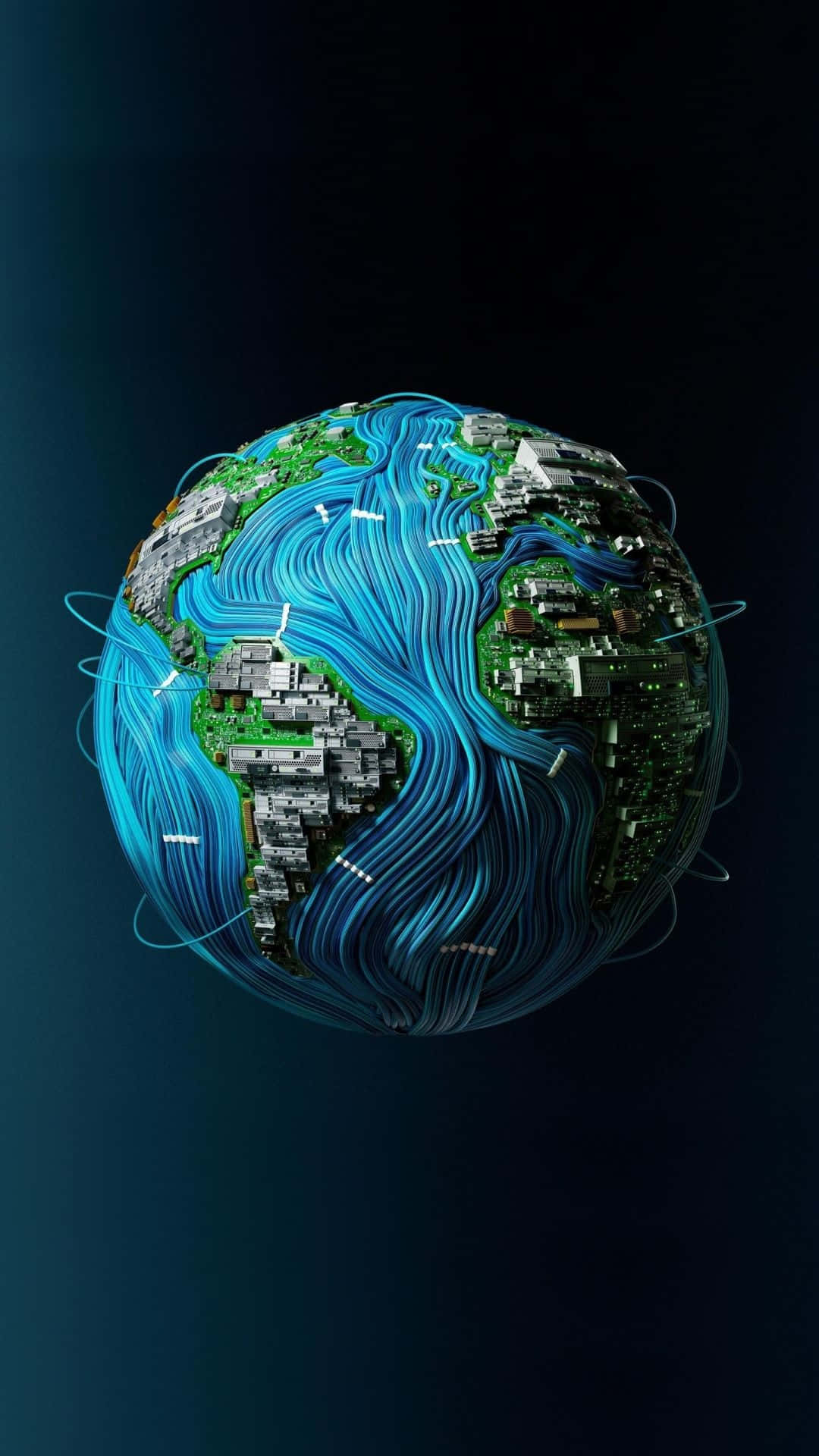 Digitalized Planet Concept Wallpaper