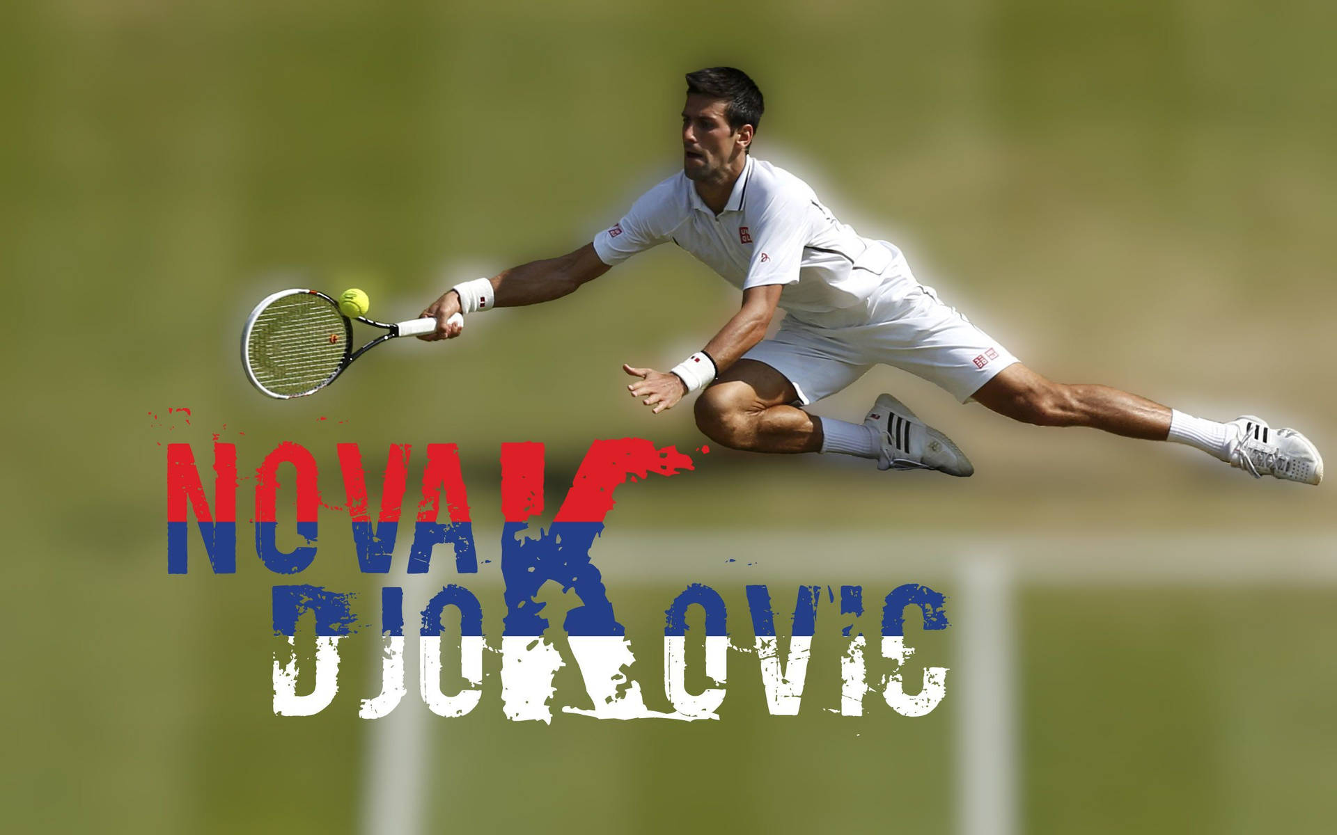 Digitalt redigeret Novak Djokovic i Wimbledon Tapet Wallpaper