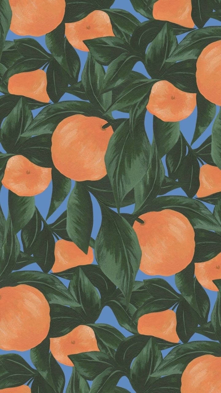 Digitally Painted Satsuma Mandarins Wallpaper