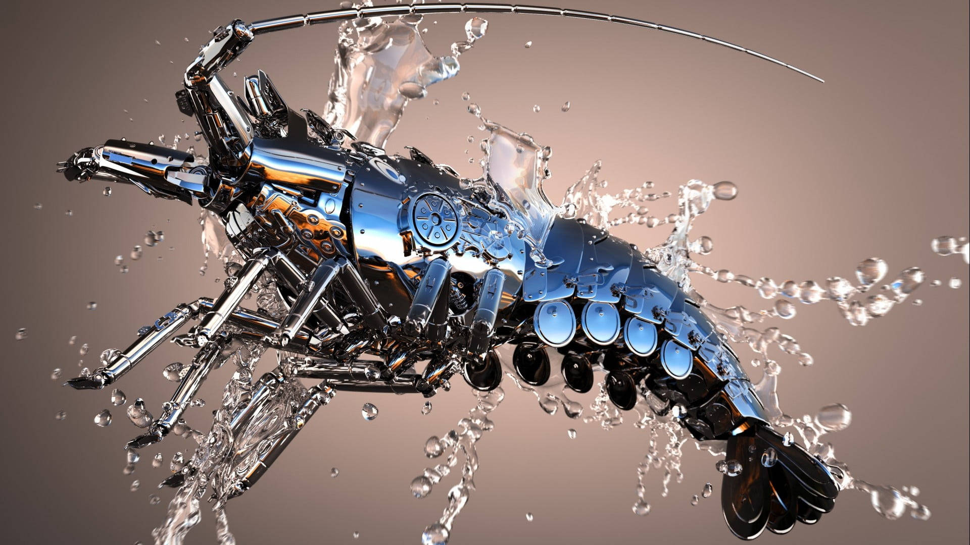 Digitally Rendered Mechanical Lobster