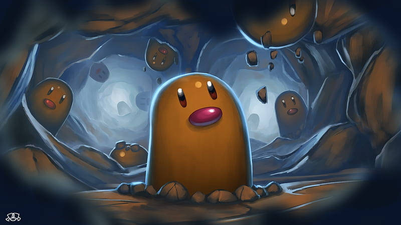 Diglett Inside A Cave Surrounded Wallpaper