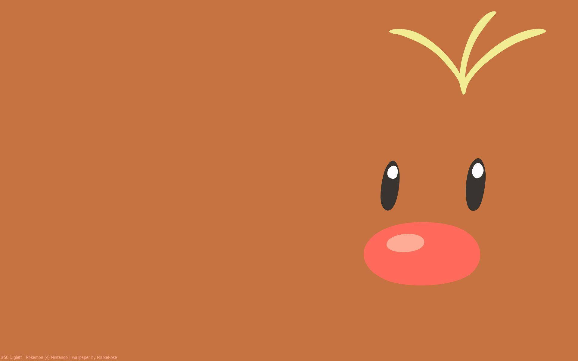 Diglett Pokémon Brown Aesthetic Background