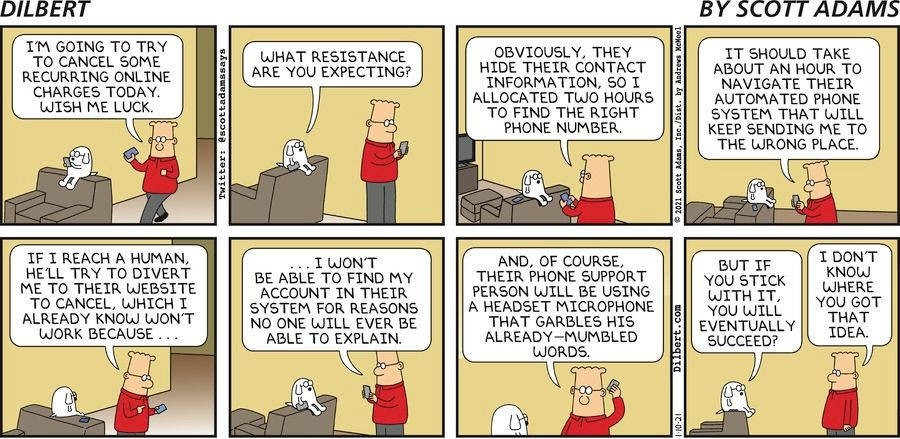Dilbert discussing recurring charges in a comic strip. Wallpaper