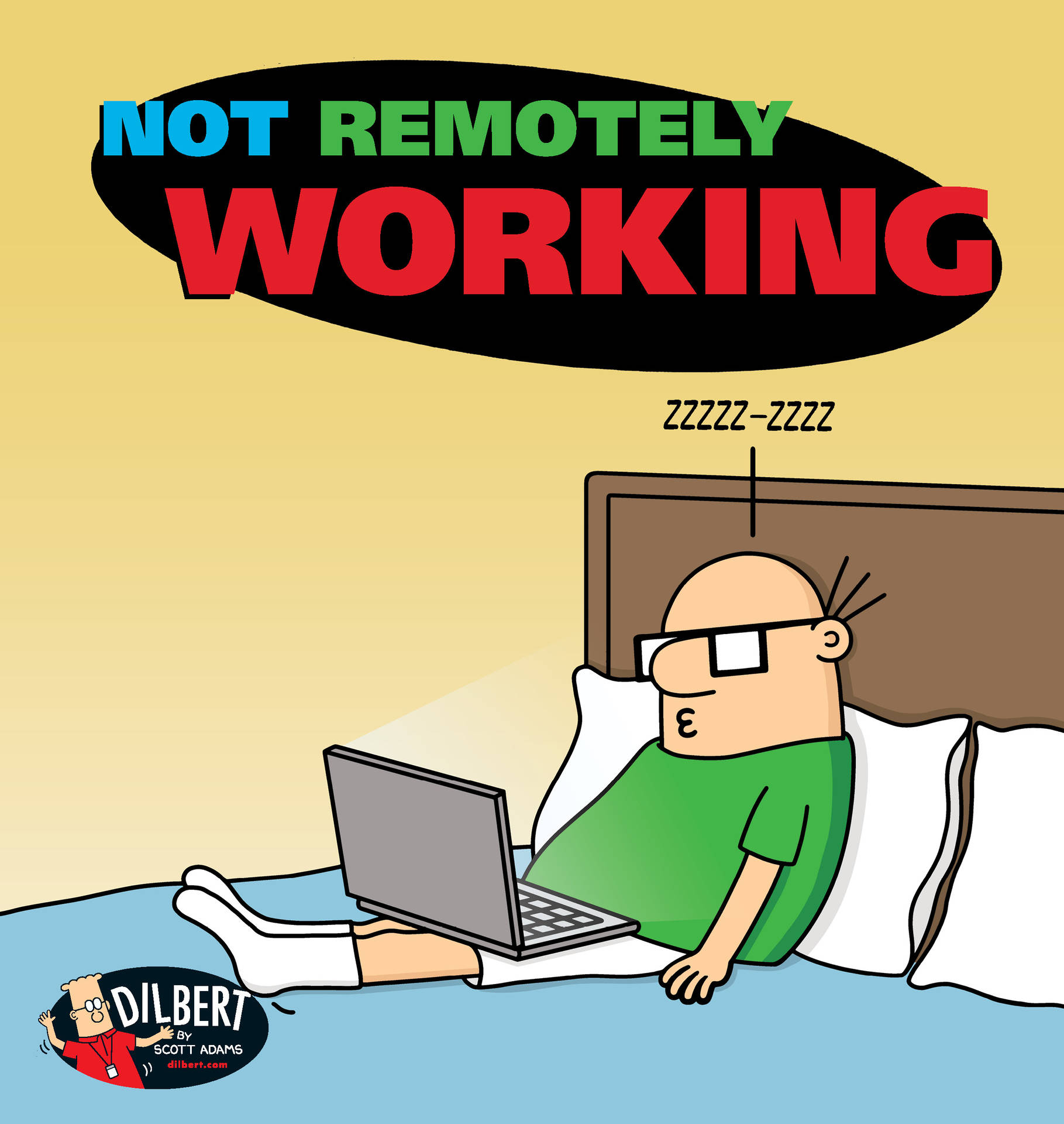 Dilbert Remote Working Comic Wallpaper