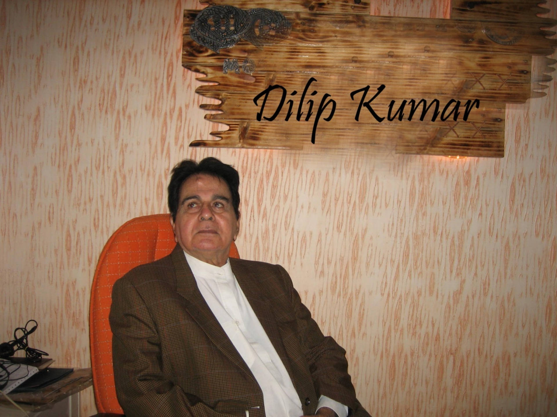 Dilip Kumar Orange Aesthetic Desktop Wallpaper