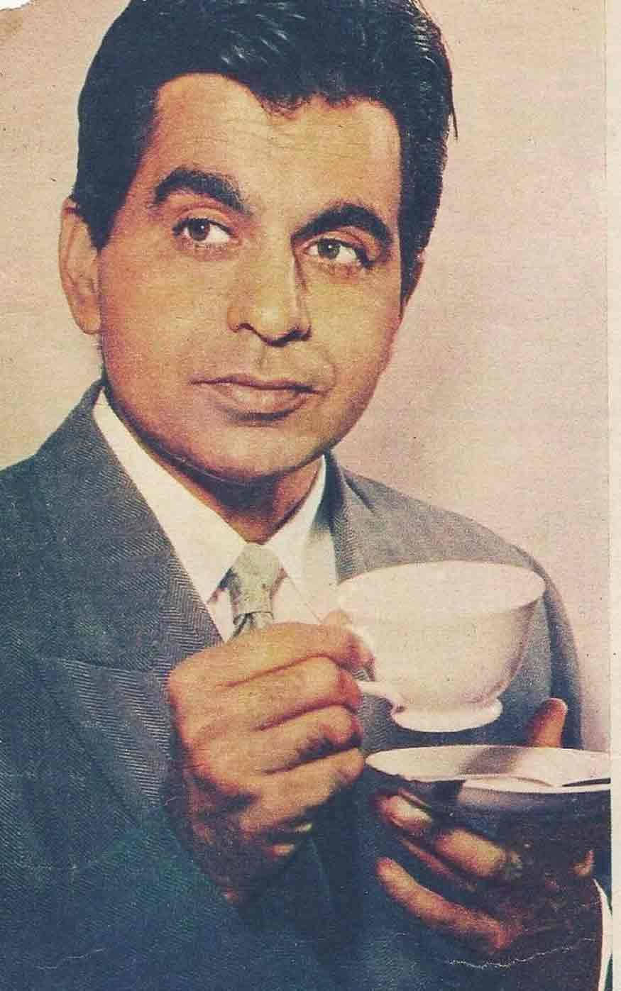 Dilip Kumar With A Cup Background