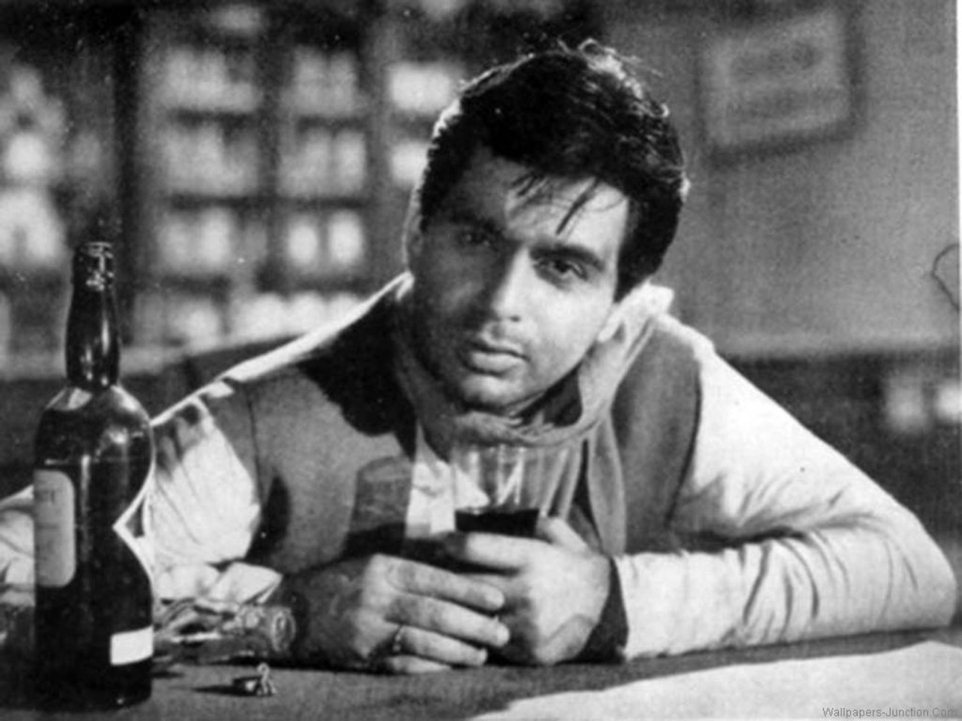 Dilip Kumar With A Drink