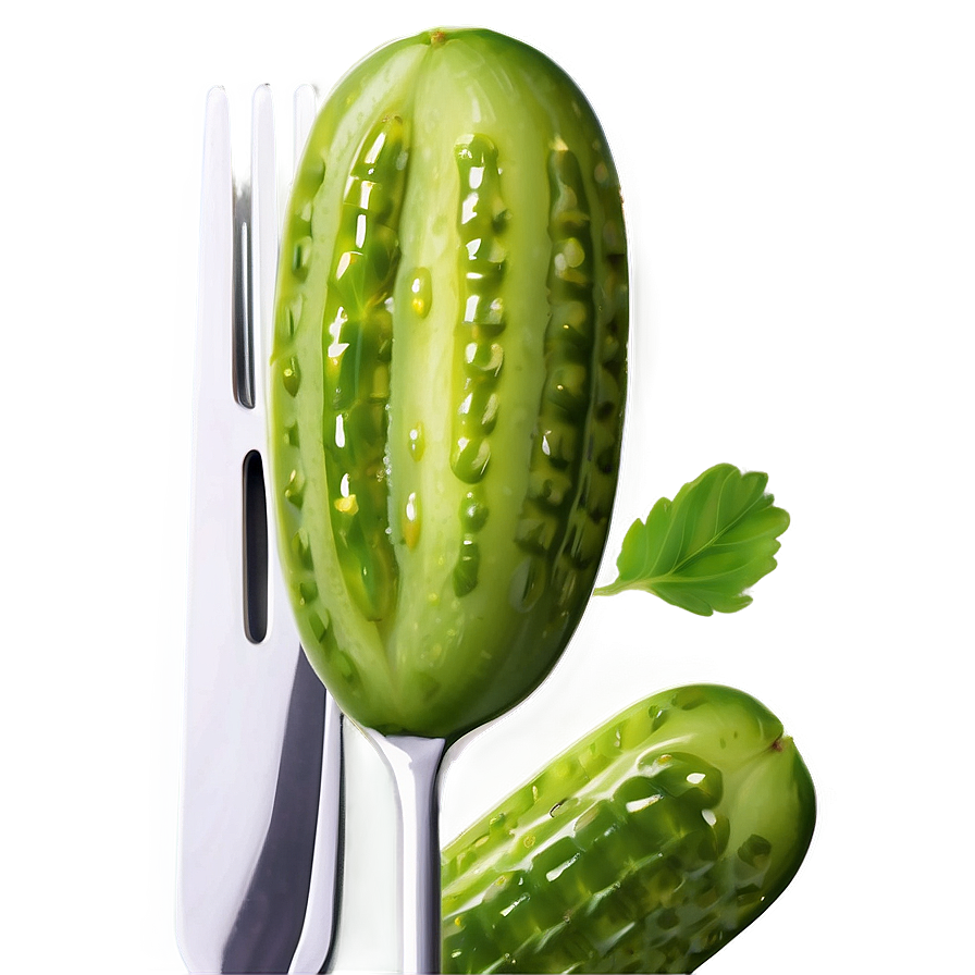 Dill Pickle On Fork Png Qqu PNG