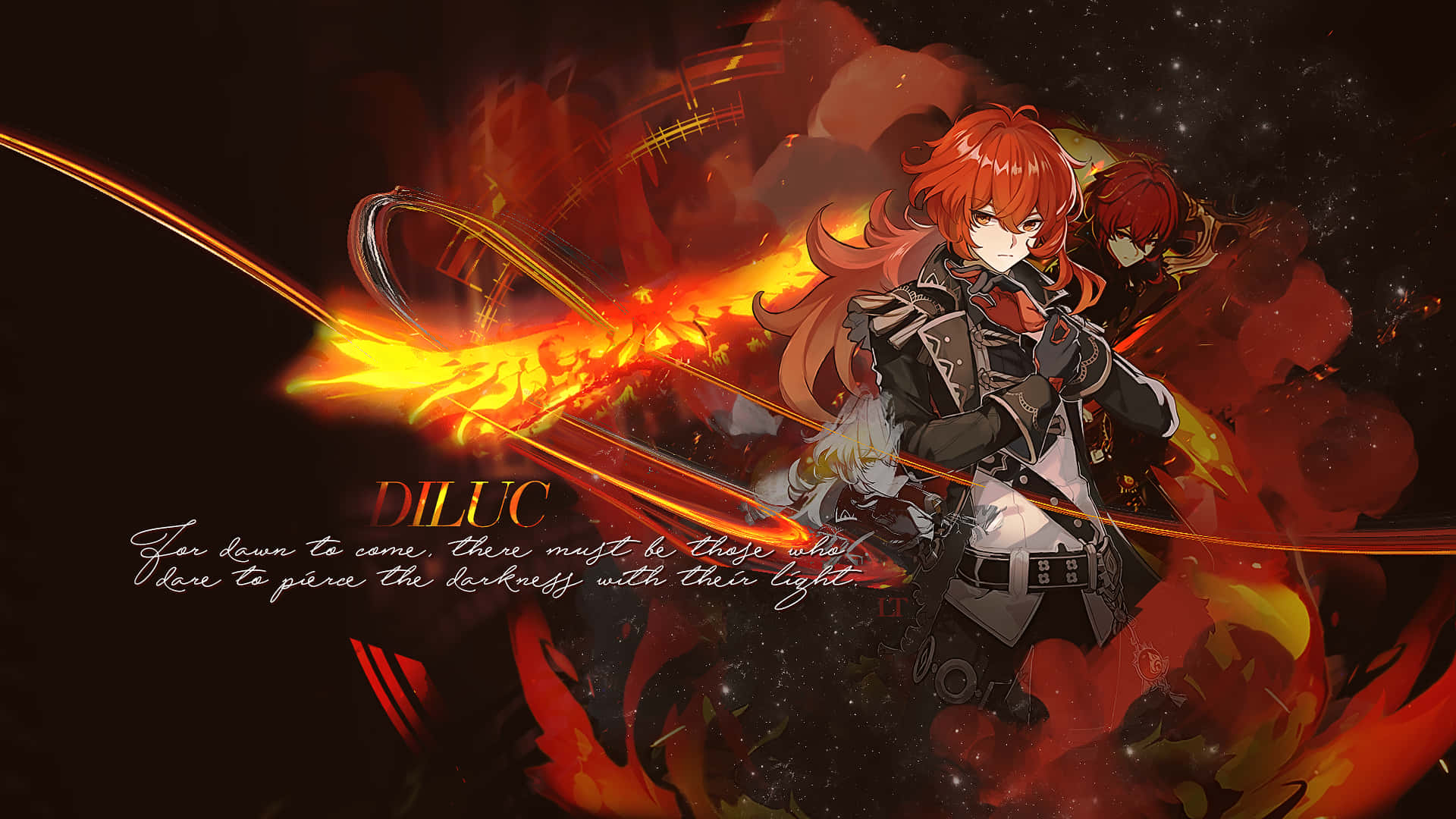 A Girl With Red Hair And A Sword In Her Hand Wallpaper