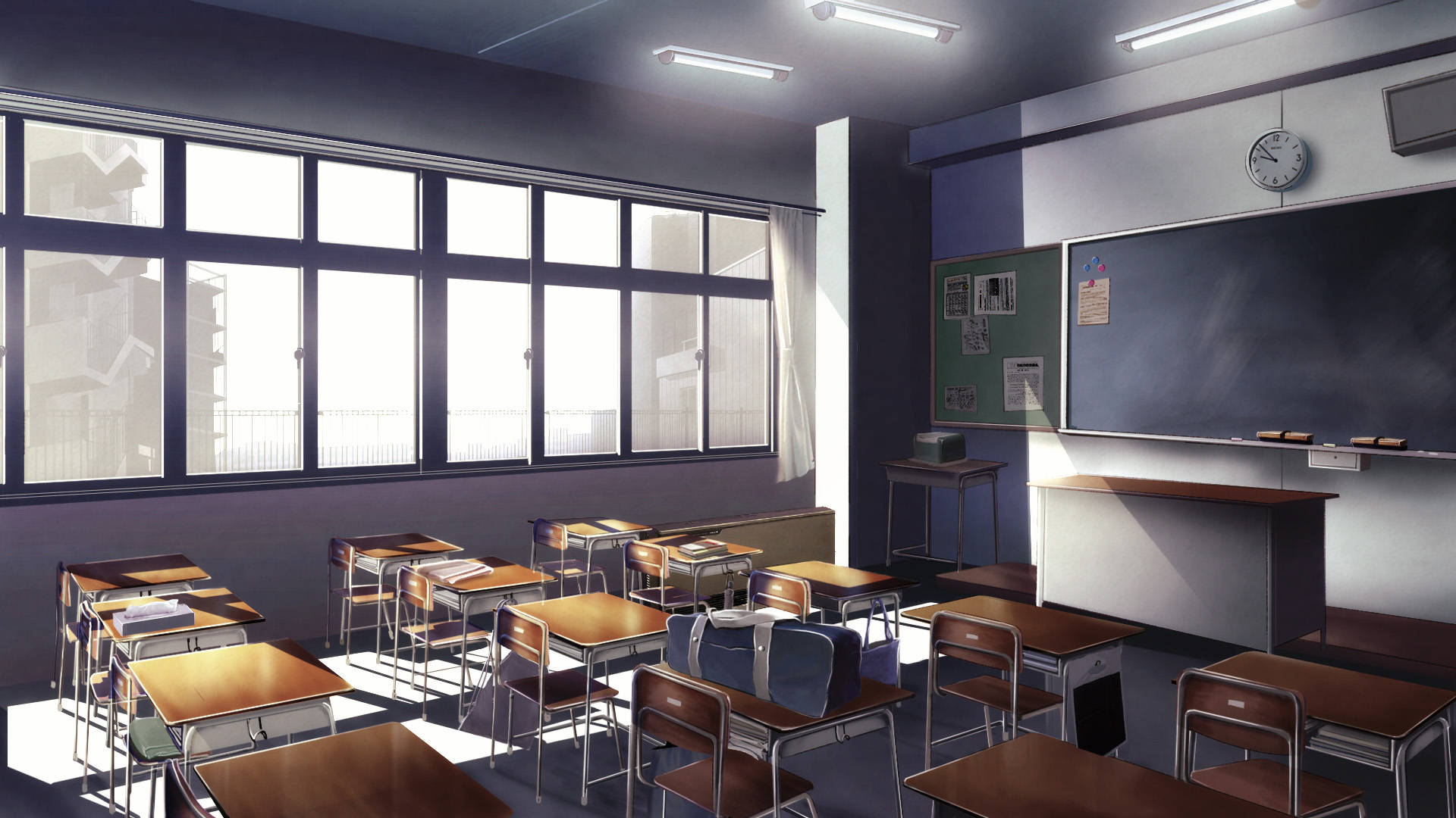 Dim And Empty Classroom Background