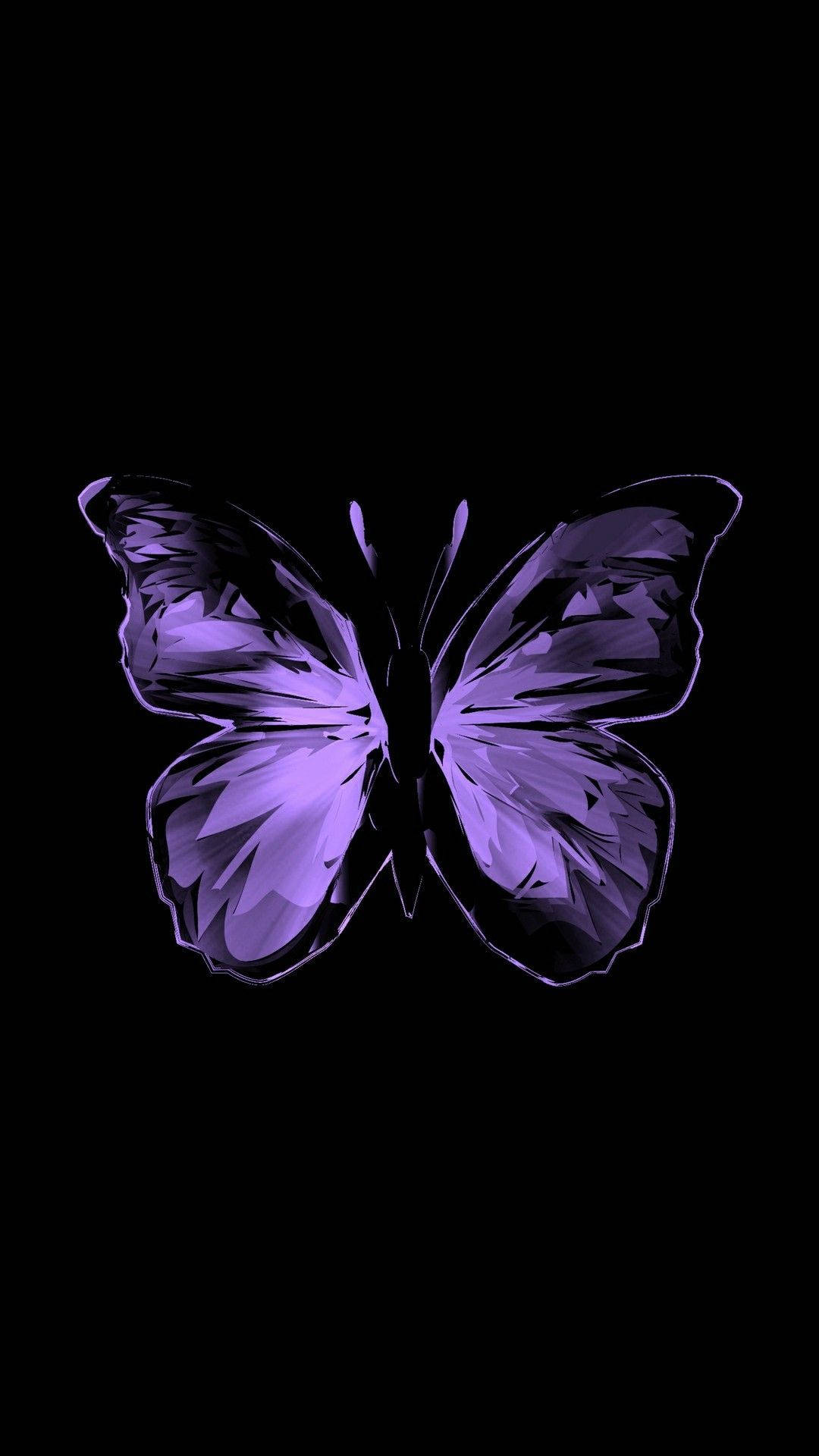 Dim Purple Butterfly Phone Background Wallpaper